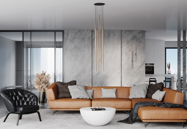 Nowoczesna lampa wisząca LASER 7668 Nowodvorski sople nad stół mosiądz