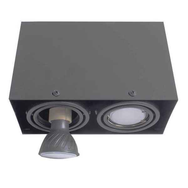 Podwójna lampa sufitowa Blocco ML843 Milagro bloczek prostokąt szary