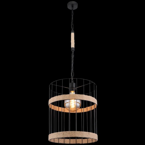 Skandynawska LAMPA wisząca HALIA 15673H1 Globo tuba OPRAWA metalowa ZWIS okrąły loftowy brązowy czarny