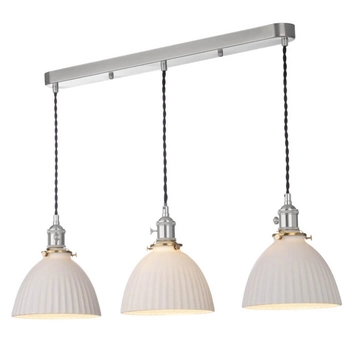 Potrójna lampa wisząca Hadano HAD3661-09 ceramiczna chrom biały
