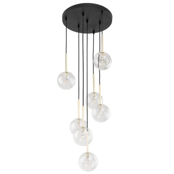 Zwisowa lampa Nilos 5362 kaskada balls bombki przezroczysta złota