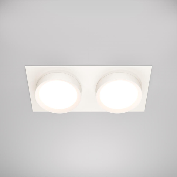 Sufitowa lampa prostokątna Hoop DL086-02-GX53-SQ-W Maytoni wpuszczana biały