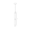Wisząca lampa sypialniana OSMO ST-15038P-2 LED 15W 3000K szklana mosiądz
