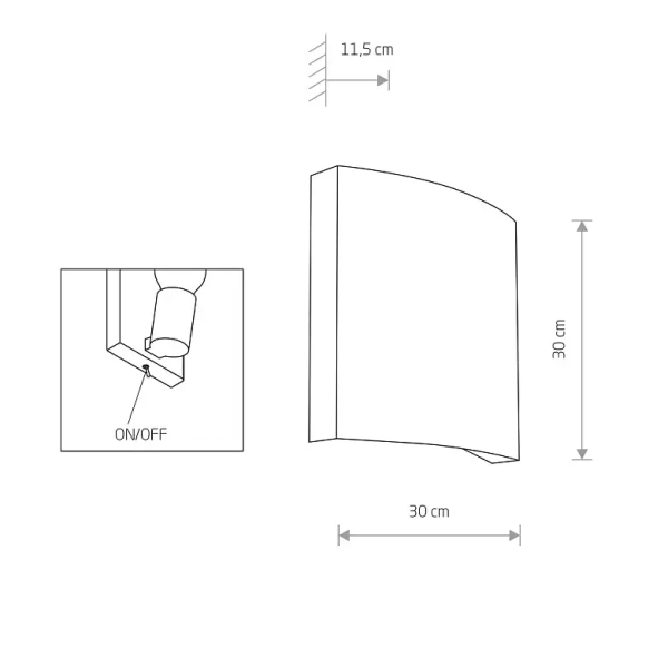 Ścienna lampa do jadalni BORDE 8046 tkaninowa szara