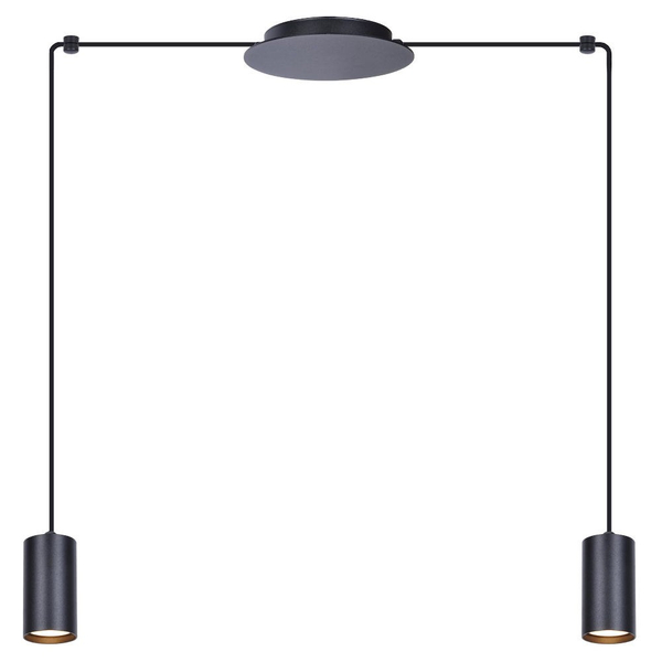 Wisząca LAMPA pająk Puerto K-4896 Kaja tuby metalowe do sypialni czarne