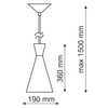 LAMPA wisząca MODERN 305466 Polux skandynawska OPRAWA metalowa ZWIS stożek czarny złoty