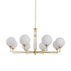 Jadalniany żyrandol Artu Glass ART-ZW-8 (Z) G kule szklane białe mosiądz