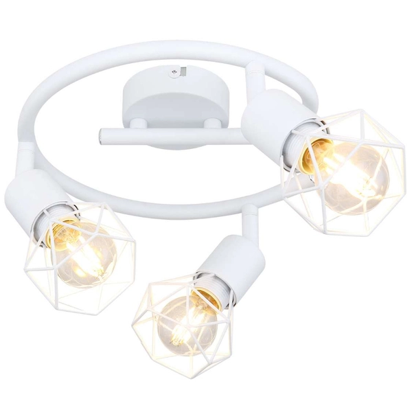 Druciana LAMPA sufitowa XARA I 54802W-3 Globo metalowa OPRAWA industrialny plafon spirala biała