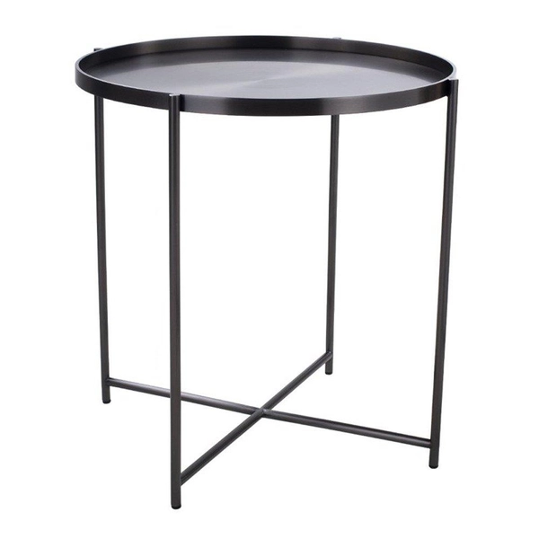 Okrągły stolik kawowy Moon DP-F80 titanium Moos Home metalowy tytan