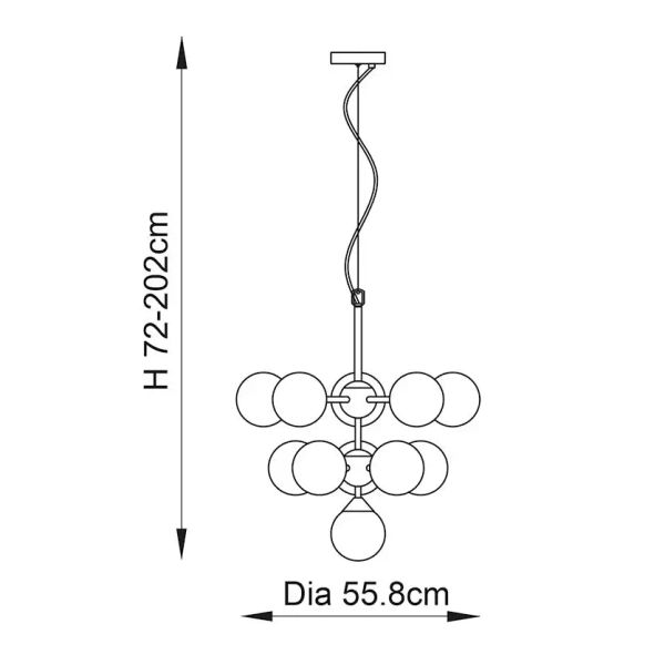 Molekułowa lampa wisząca Oscar 101148 balls czarny przydymiony