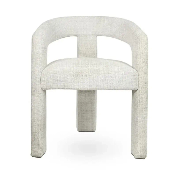 Tapicerowane krzesło LOGAN MM1501100300 białe z tkaniny do jadalni 45cm