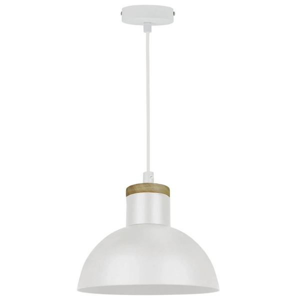 Loftowa lampa wisząca Jose metalowa kopuła nad wyspę biała