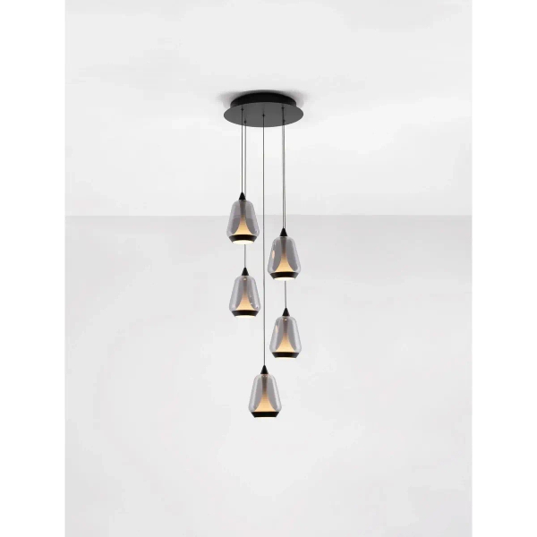 Nowoczesna zwisająca lampa RORIZNO LE45111 LED 40W 3000K szaro czarna