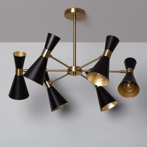 Wielopunktowa lampa sufitowa Libre ABR-LWS-6XE27 Abruzzo czarny złoty