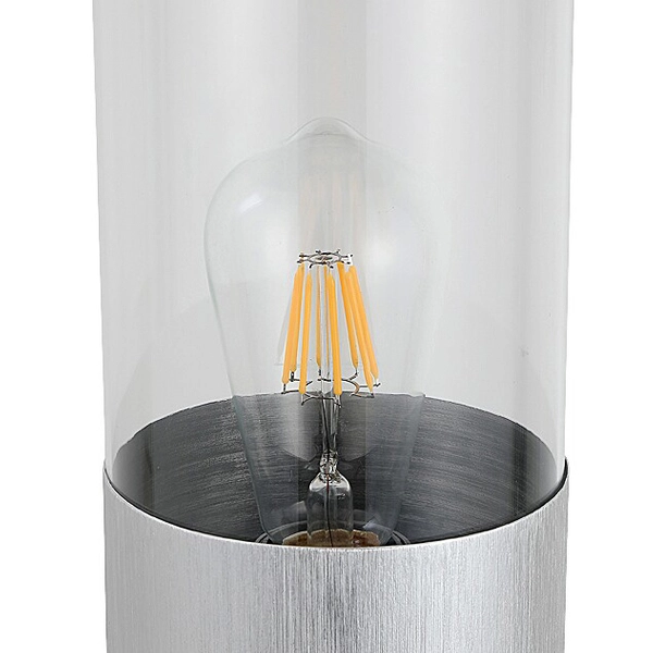 Minimalistyczna lampka nocna Zelkova 3153 okrągła szklana aluminium