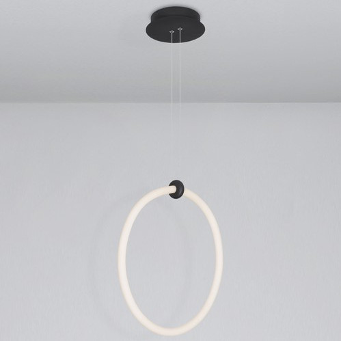 Wisząca LAMPA ring COLON LE41608 Luces Exclusivas metalowa OPRAWA pierścień ZWIS LED 21W 3000K okrągy czarny