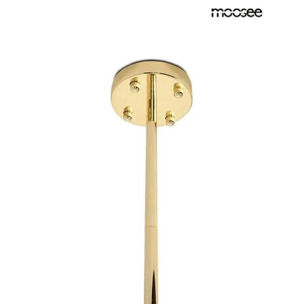 Szklana wisząca lampa SUONO złota biała MSE1501100567 6xE14 glamour