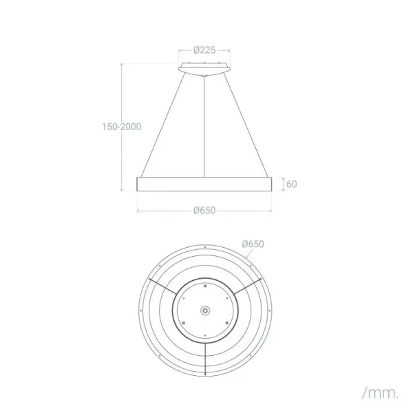 Lampa wisząca ring Utito ABR-LWOR-UTTIO LED 50W 2700-6500K biała drewniana