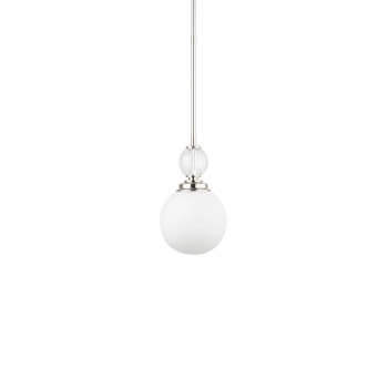 Szklana lampa wisząca Abano ABA-ZW-1 (N) kula przezroczysta nikiel