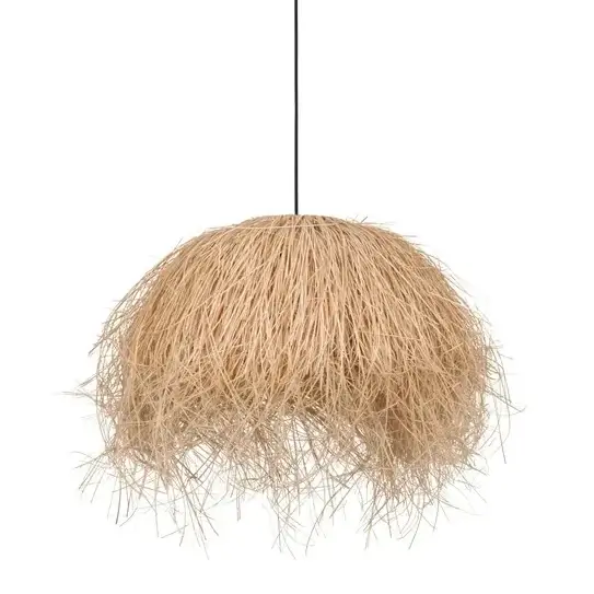 Lampa wisząca ratanowa OVINCIA LE45370 do sypialni naturalna