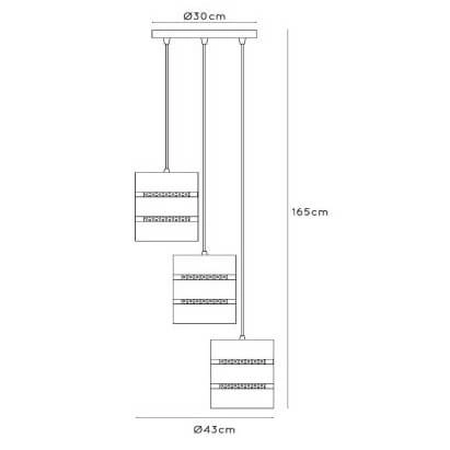 Potrójna lampa wisząca Rosas 21433/13/30 metal czarna złota