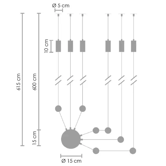 Designerski kinkiet Linea XT012-6W Step podwieszany do sufitu czarny