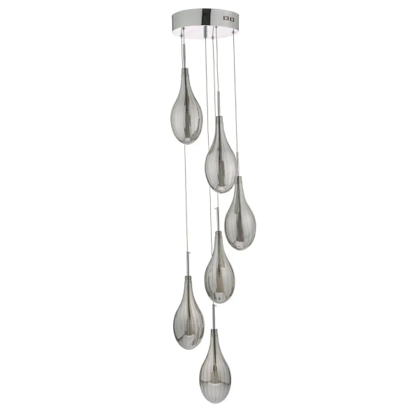 Wisząca lampa kaskadowa Seta SET6410 do salonu krople chrom