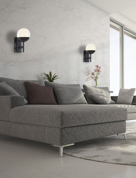 Loftowy kinkiet DALLAS W0255 Maxlight kula metal szkło czarny