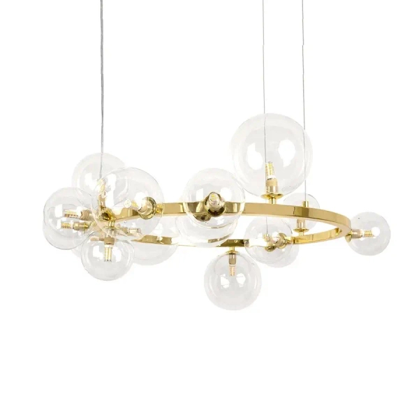 Molekułowa wisząca lampa ALURE złota MSE1501100498 15xG9 szklane kule