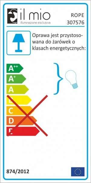 Marynistyczna LAMPA wisząca ROPE 307613 Il mio rustykalna OPRAWKA zwis na sznurze beżowy