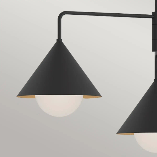 Potrójna wisząca lampa Remyck ALM-REMYCK3-BK stożki czarny