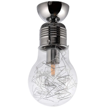 Lampa sufitowa VEN W-602/1 industrialna szklana żarówka przezroczysta chrom
