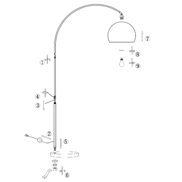Podłogowa lampa industrialna NEWCASTLE 58227 Globo marmurkowa metal biała
