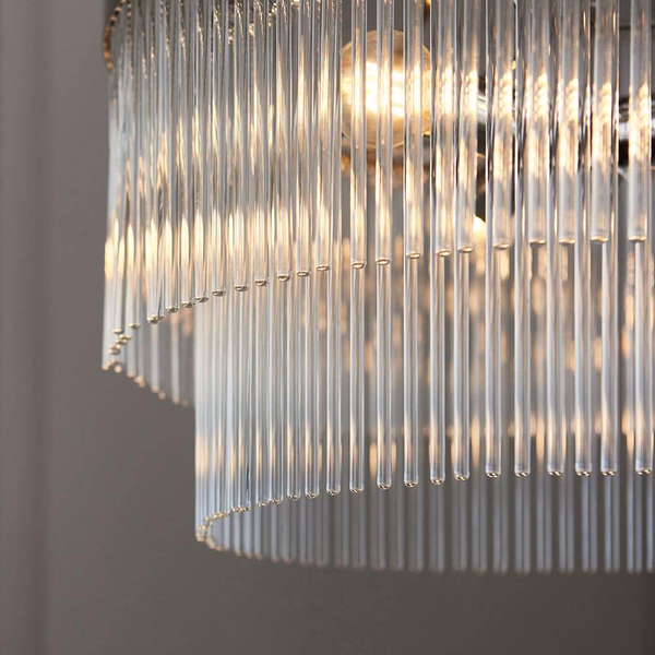 Wisząca lampa szklana na łańcuchu szklana chrom Marietta OUTLET