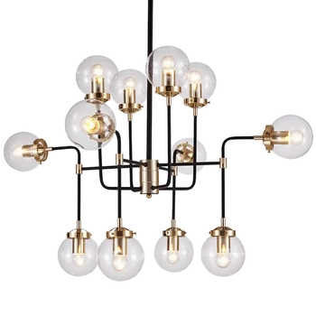 Modernistyczna lampa sufitowa Boston kule czarna mosiądz