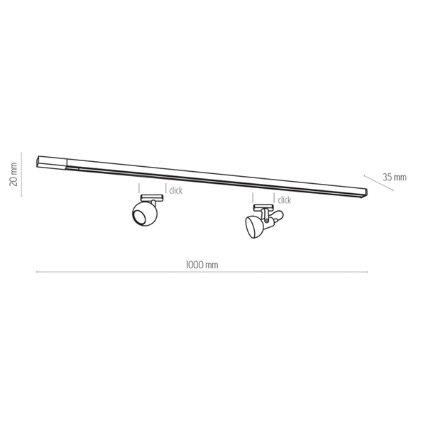 Prowadnica do szynoprzewodu 1-fazowego Tracer 4044 TK Lighting listwa metalowa biała