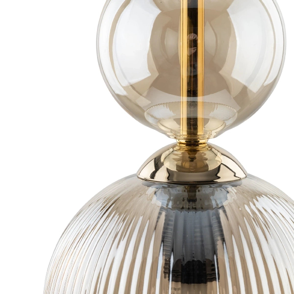 Szklana wisząca lampa Sophia Cognac 11039 ryflowana brązowy