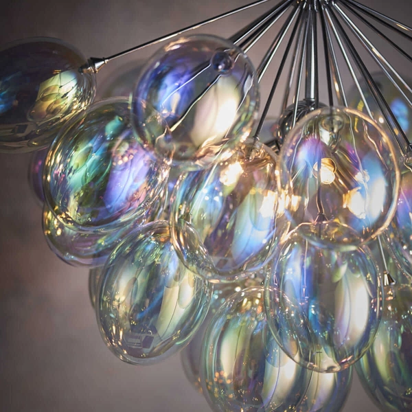 Designerska lampa wisząca Infinity 76450 Endon bubbles kolorowa chrom