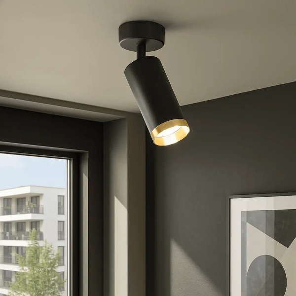 Minimalistyczna lampa sufitowa Mica Spot ML2094 cylindryczna czarny