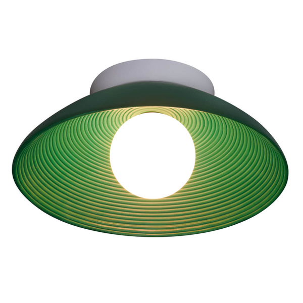 Ryflowana lampa ścienna ILUSIONI ST-F059 GREEN do jadalni zielona biały