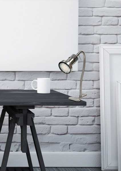 Biurkowa lampa Arkon 41-60020 z klipsem do czytania satyna chrom