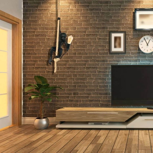 Wisząca lampa ozdobna Monkey ABR-KAR-C Abruzzo małpka do salonu czarny