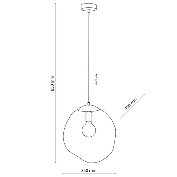 Lampa wisząca modernistyczna Sol 4264 TK Lighting szklana kula grafitowa