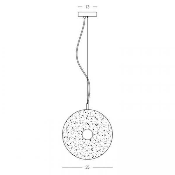 Okrągła lampa wisząca 23075 LED 11W 3000K dysk szklany czarny
