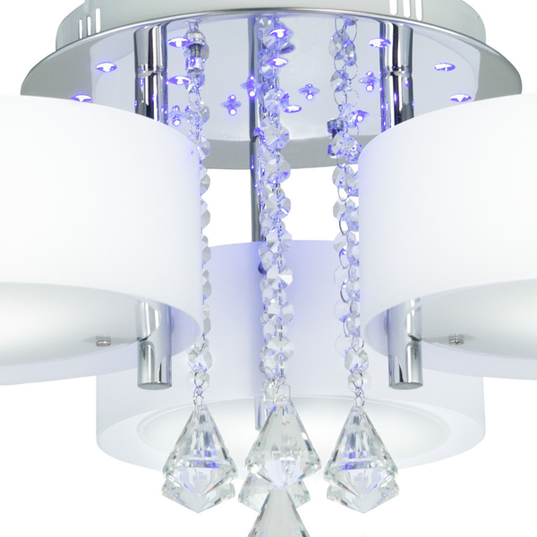 Sufitowa LAMPA glamour DRS8006/3 8C LED 180W Elem metalowa OPRAWA crystal z pilotem chrom biała