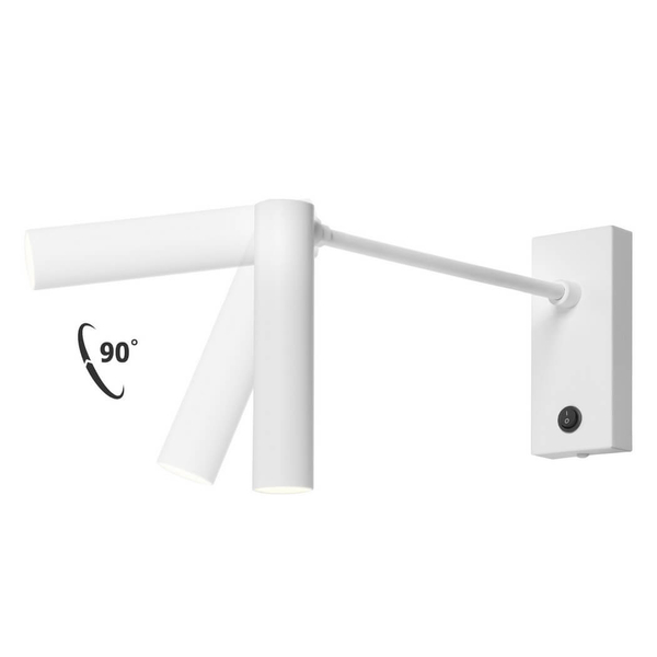 Kinkiet ścienny Roll 50926101 Kaspa LED 4,2W 3000K tuba z włącznikiem biała