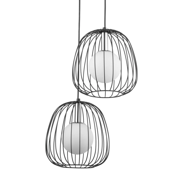 Podwójna lampa wisząca Bell 40724 Sigma zwis bańki czarna srebrna