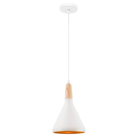 Metalowa lampa wisząca nad stół Murcia LE42108 biała drewno