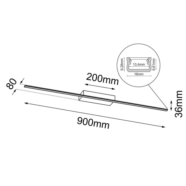 Ścienna lampa Slim 4003 BROSline LED 9W 4000K listwa biała