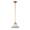 Szklana lampa wisząca retro Amelia HK-AMELIA-P-S-HB mosiądz biały